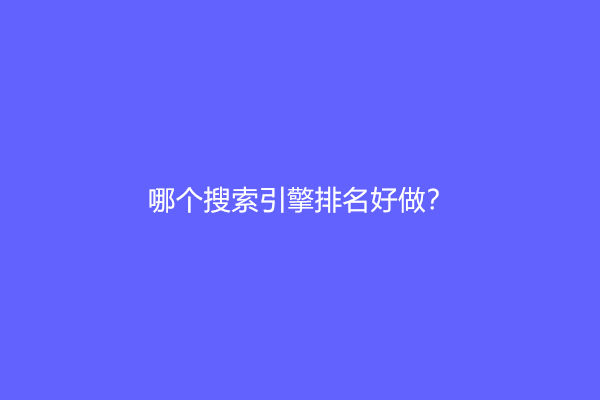 哪个搜索引擎排名好做？