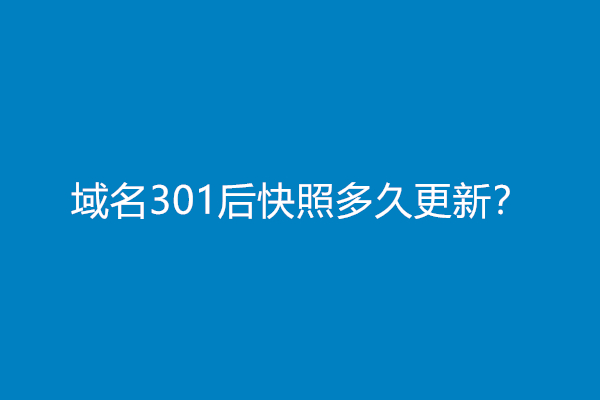 域名301后快照多久更新？