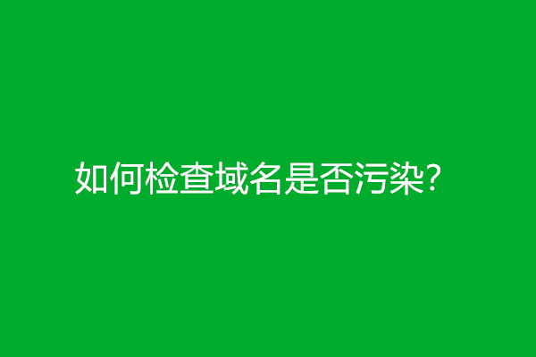 如何检查域名是否污染？