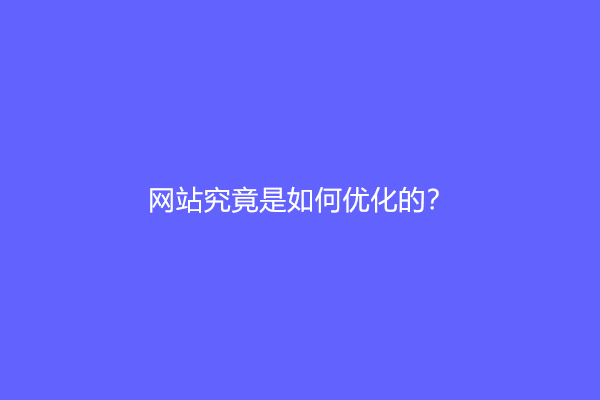 网站究竟是如何优化的？(网站优化的技巧)