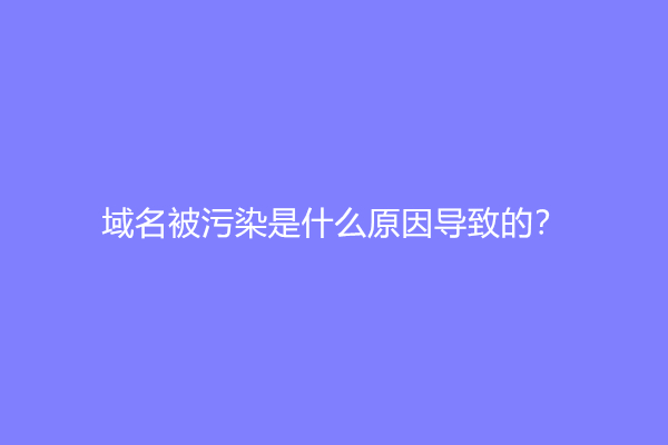 域名被污染是什么原因导致的？