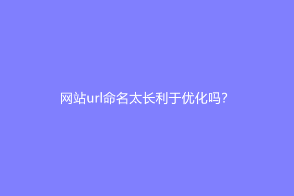 网站url命名太长利于优化吗？