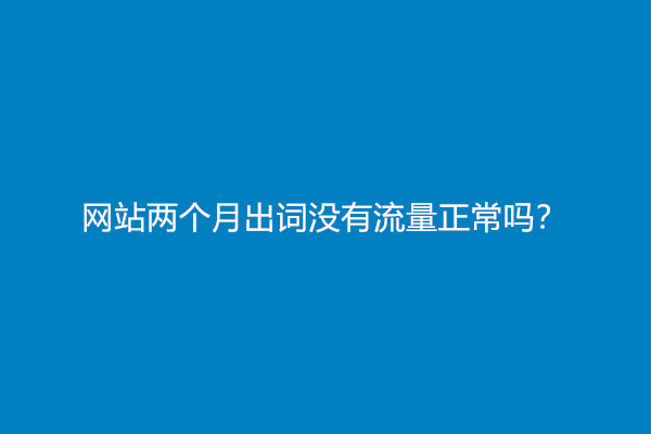 网站两个月出词没有流量正常吗？