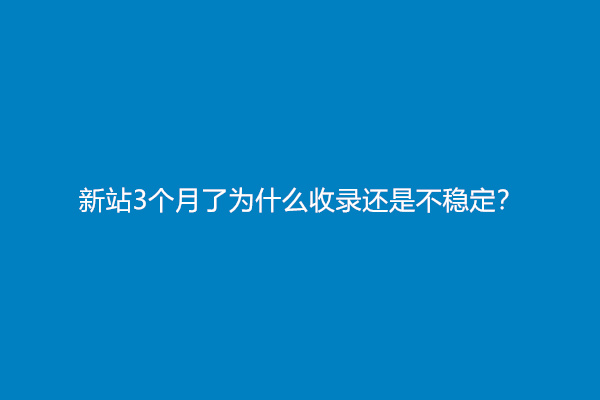 新站3个月了为什么收录还是不稳定？